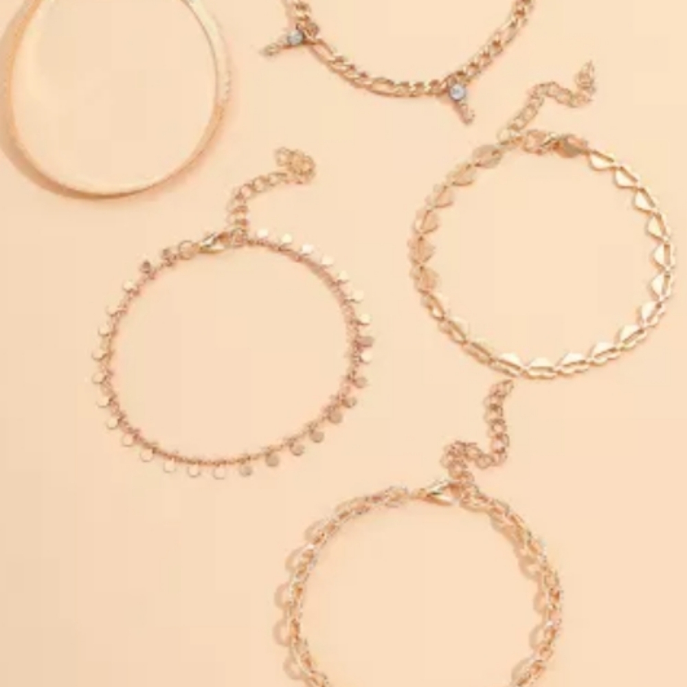🌼🎉HP🎉New boutique 5 piece anklet set - Picture 5 of 10